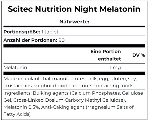 Scitec Night Melatonin (90 Tabl.)