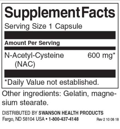 Swanson N-Acetyl Cysteine ( NAC )100 Kapseln