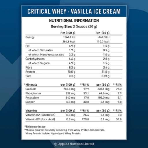 Applied Nutrition Critical Whey 900g Vanilla