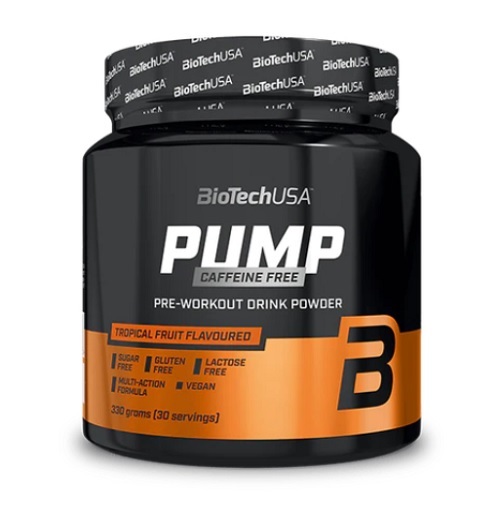 BioTech Pump Caffein Free Pre-Workout 330g (30 Serv.) Zitronen-Eistee